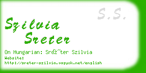 szilvia sreter business card